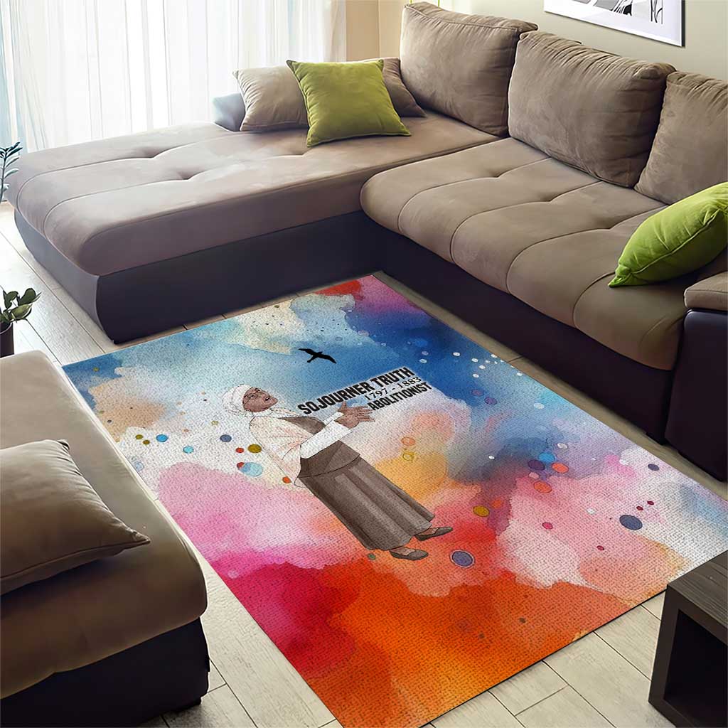 Sojourner Truth Area Rug I Sell the Shadow - Abolitionist Legacy Watercolor Design - African Pride