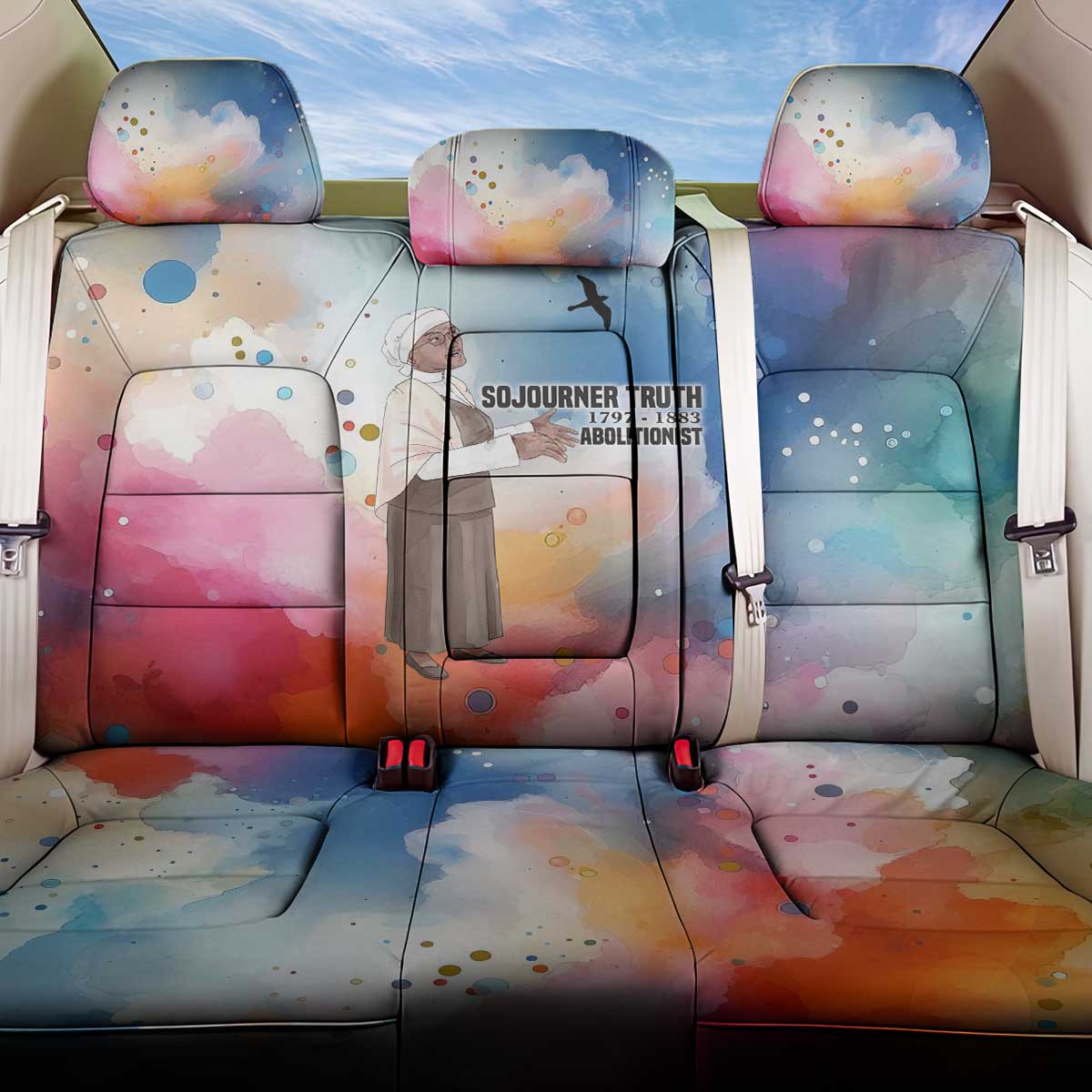Sojourner Truth Back Car Seat Cover I Sell the Shadow - Abolitionist Legacy Watercolor Design - African Pride