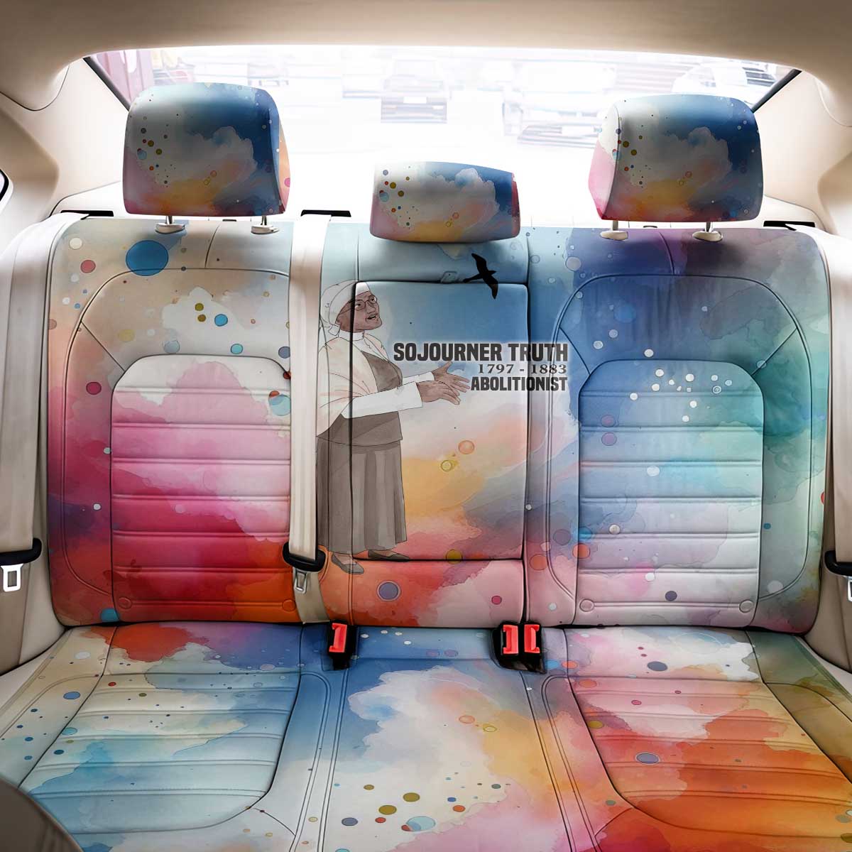 Sojourner Truth Back Car Seat Cover I Sell the Shadow - Abolitionist Legacy Watercolor Design - African Pride