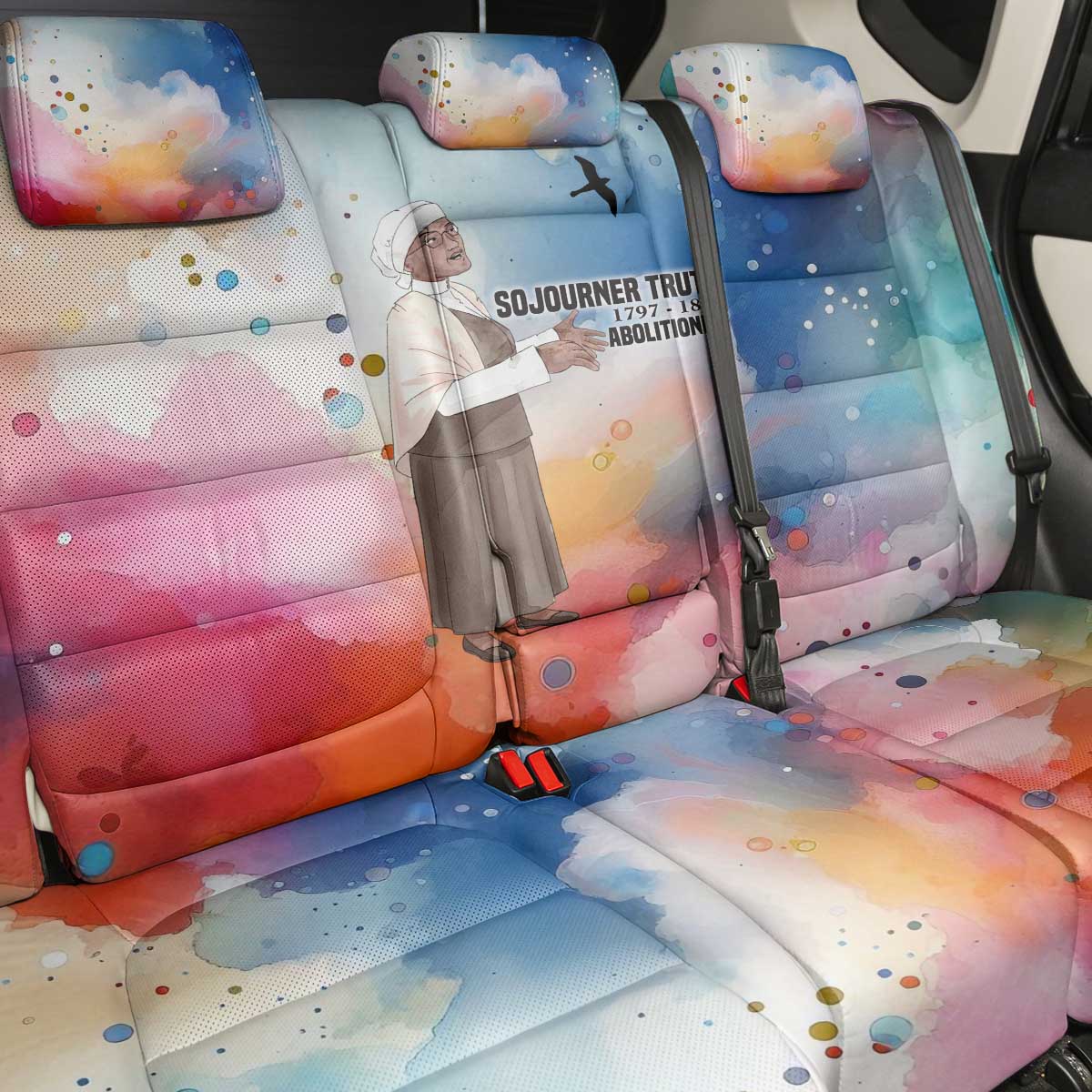 Sojourner Truth Back Car Seat Cover I Sell the Shadow - Abolitionist Legacy Watercolor Design - African Pride