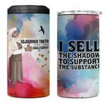 Sojourner Truth 4 in 1 Can Cooler Tumbler I Sell the Shadow - Abolitionist Legacy Watercolor Design - African Pride