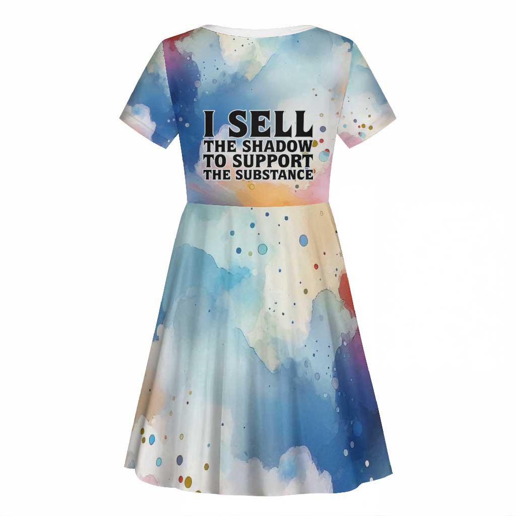 Sojourner Truth Kid Short Sleeve Dress I Sell the Shadow - Abolitionist Legacy Watercolor Design TS04