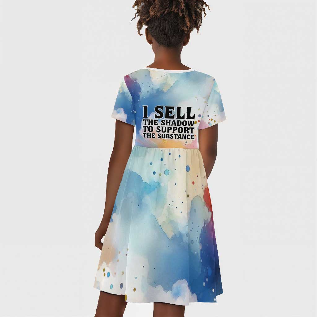 Sojourner Truth Kid Short Sleeve Dress I Sell the Shadow - Abolitionist Legacy Watercolor Design TS04