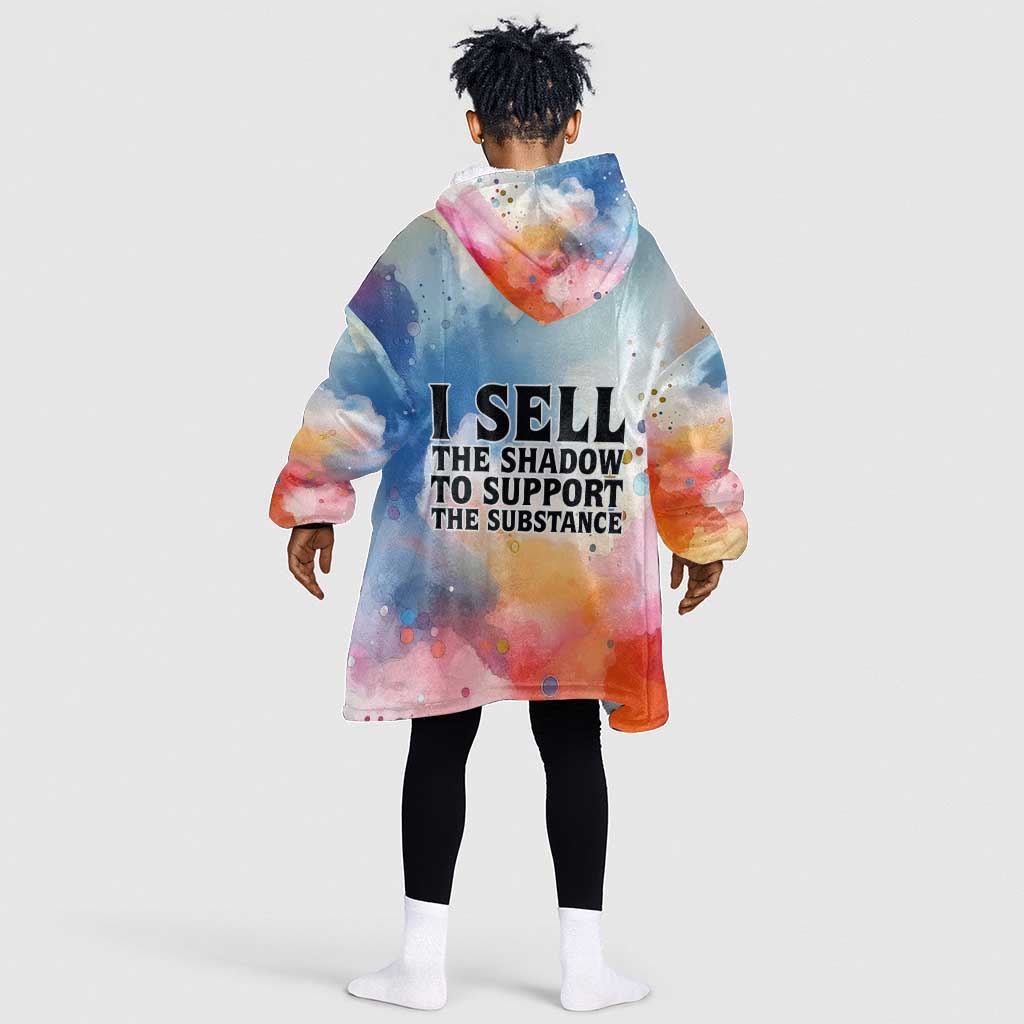 Sojourner Truth Kid Wearable Blanket Hoodie I Sell the Shadow - Abolitionist Legacy Watercolor Design - African Pride