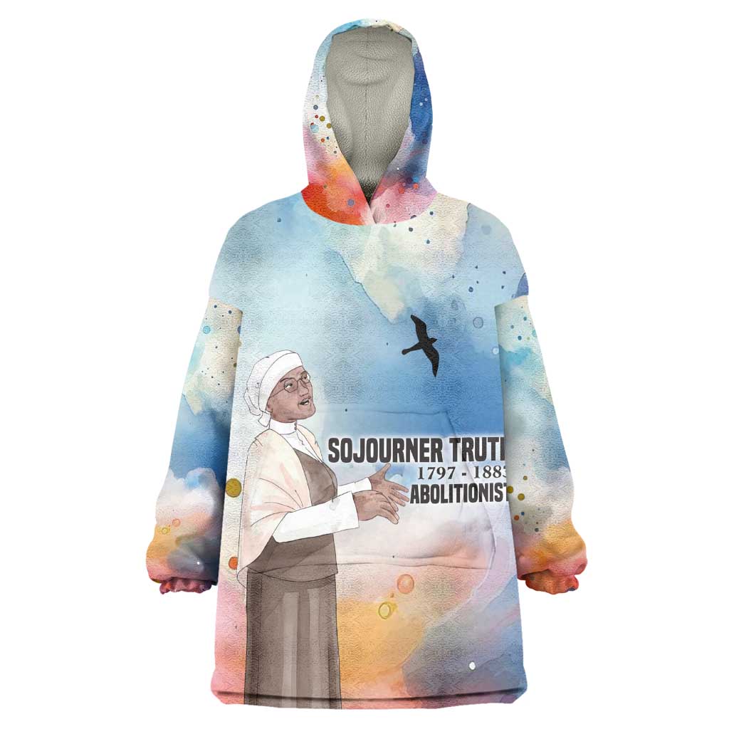 Sojourner Truth Kid Wearable Blanket Hoodie I Sell the Shadow - Abolitionist Legacy Watercolor Design - African Pride