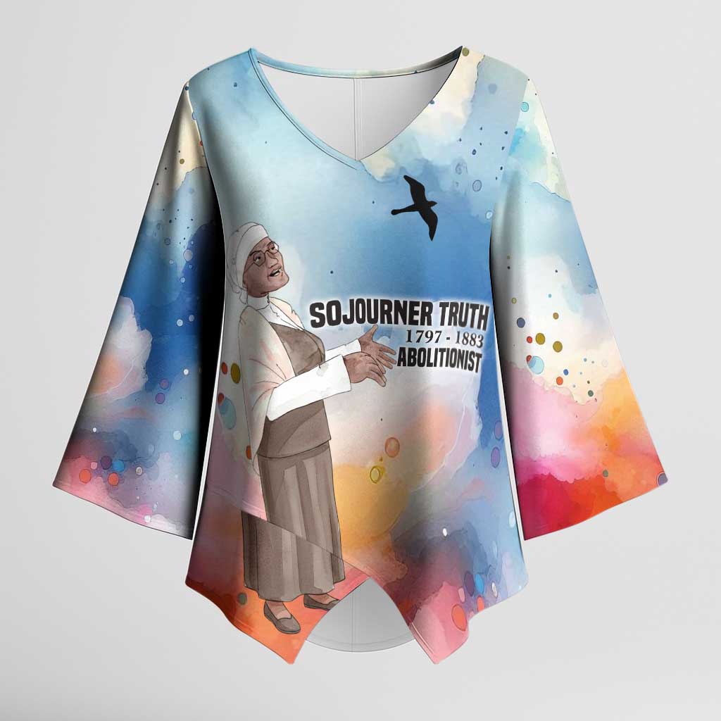 Sojourner Truth Kimono Sleeve Blouse I Sell the Shadow - Abolitionist Legacy Watercolor Design - African Pride
