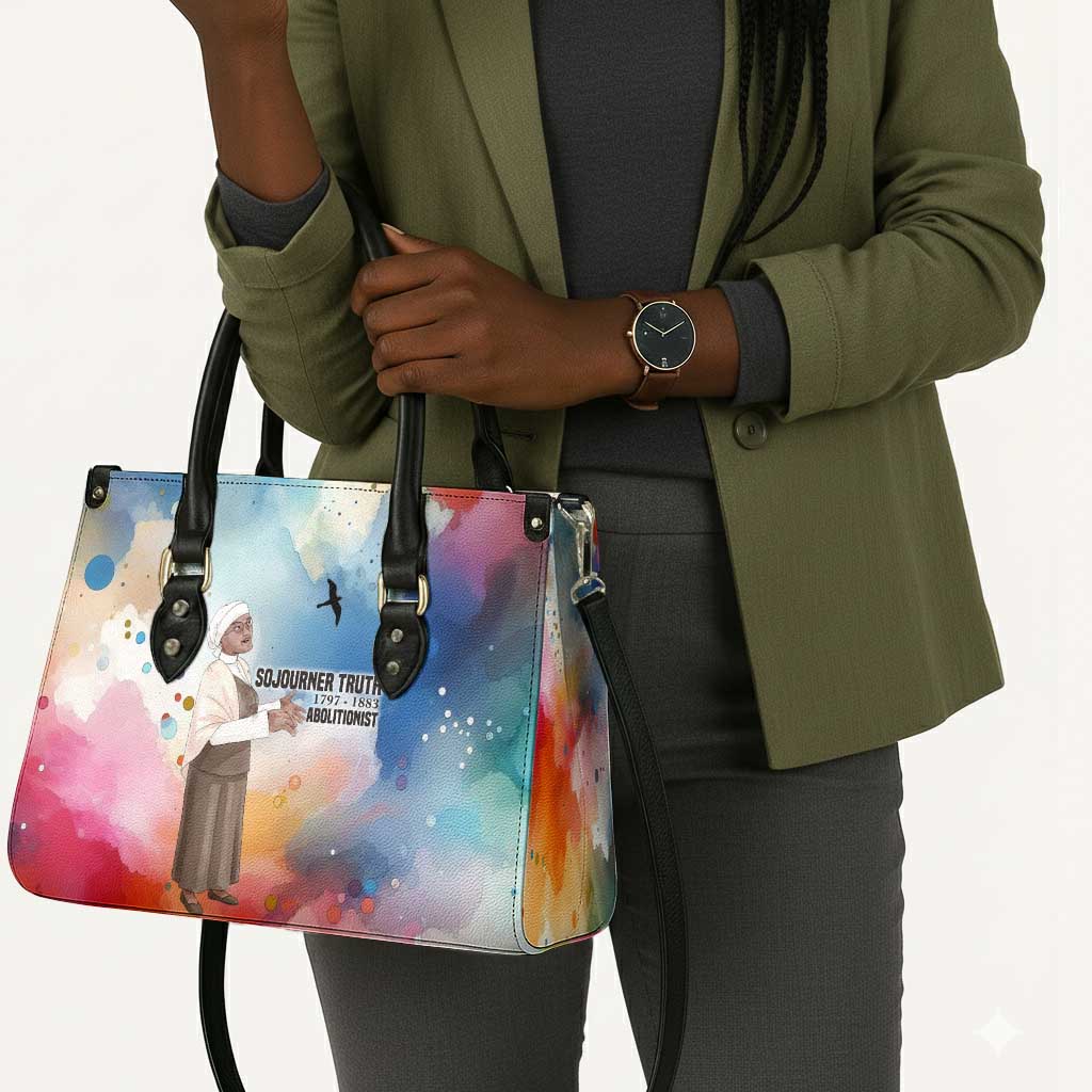 Sojourner Truth Leather Bag I Sell the Shadow - Abolitionist Legacy Watercolor Design - African Pride