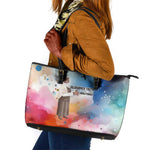 Sojourner Truth Leather Tote Bag I Sell the Shadow - Abolitionist Legacy Watercolor Design - African Pride