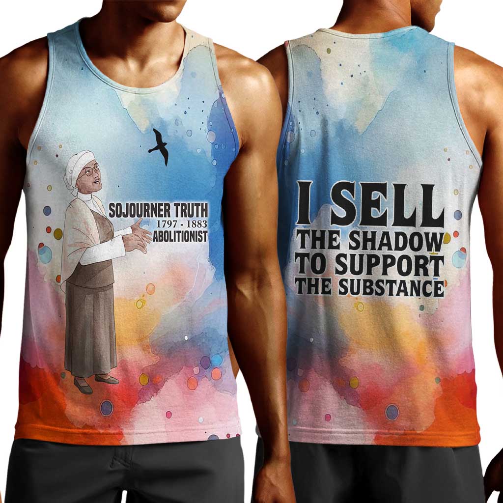 Sojourner Truth Men Tank Top I Sell the Shadow - Abolitionist Legacy Watercolor Design - African Pride