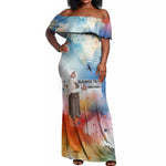 Sojourner Truth Off Shoulder Maxi Dress I Sell the Shadow - Abolitionist Legacy Watercolor Design - African Pride