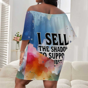 Sojourner Truth Off Shoulder Short Dress I Sell the Shadow - Abolitionist Legacy Watercolor Design - African Pride