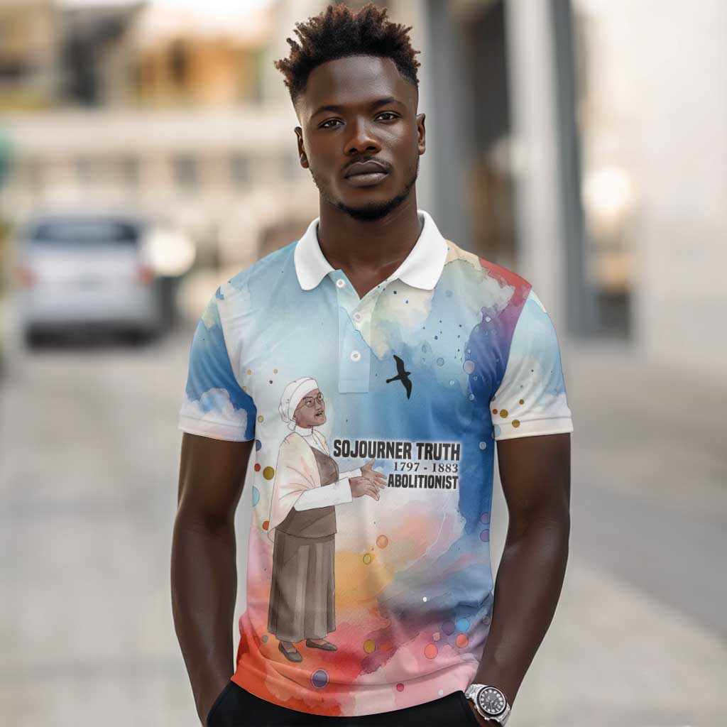 Sojourner Truth Polo Shirt I Sell the Shadow - Abolitionist Legacy Watercolor Design TS04