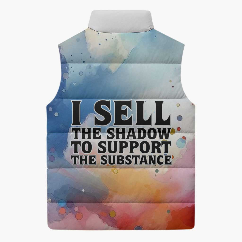 Sojourner Truth Sleeveless Puffer Jacket I Sell the Shadow - Abolitionist Legacy Watercolor Design - African Pride
