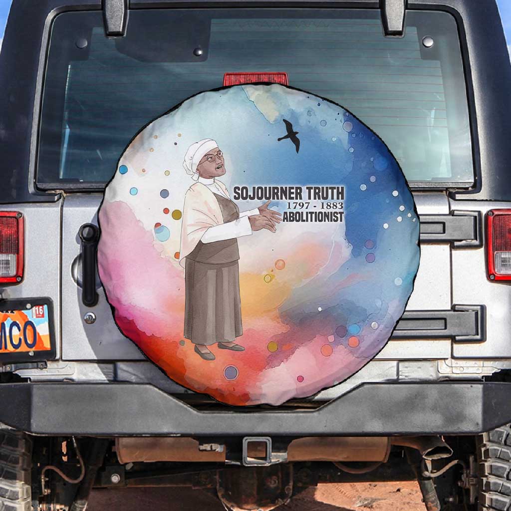 Sojourner Truth Spare Tire Cover I Sell the Shadow - Abolitionist Legacy Watercolor Design - African Pride