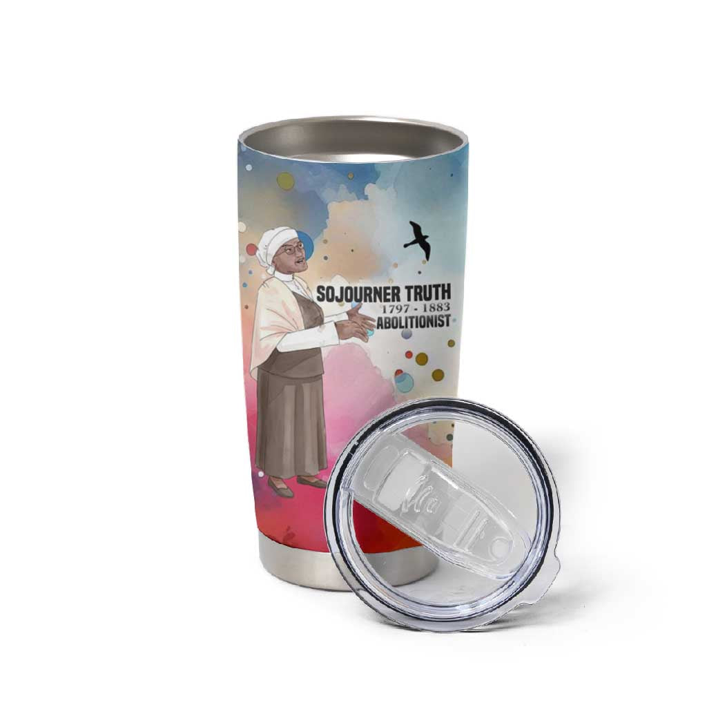 Sojourner Truth Tumbler Cup I Sell the Shadow - Abolitionist Legacy Watercolor Design - African Pride