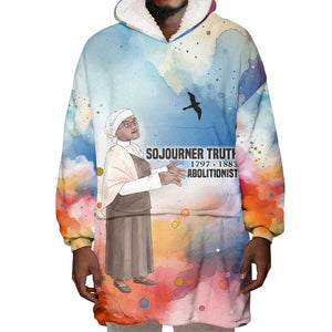 Sojourner Truth Wearable Blanket Hoodie I Sell the Shadow - Abolitionist Legacy Watercolor Design - African Pride