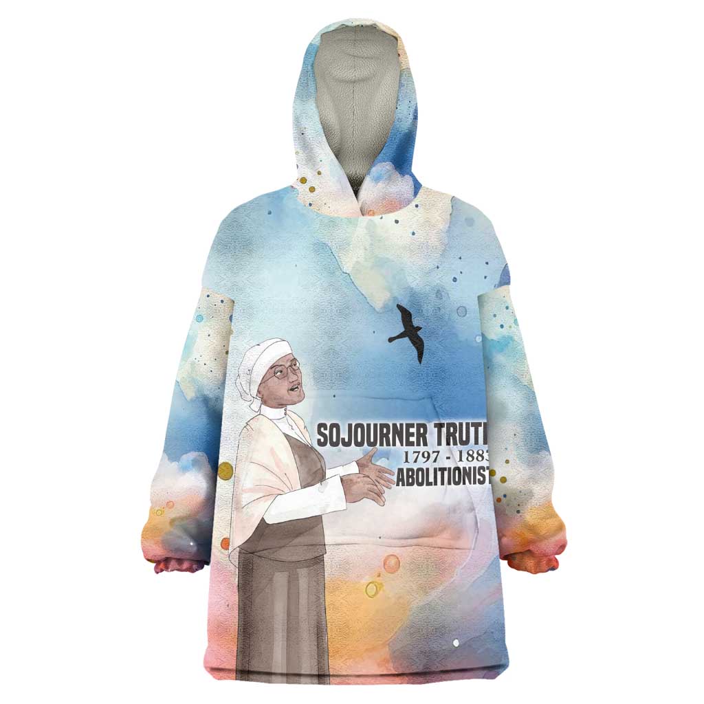 Sojourner Truth Wearable Blanket Hoodie I Sell the Shadow - Abolitionist Legacy Watercolor Design - African Pride
