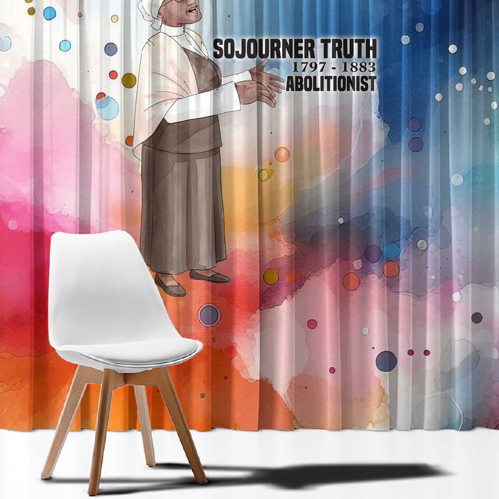 Sojourner Truth Window Curtain I Sell the Shadow - Abolitionist Legacy Watercolor Design - African Pride