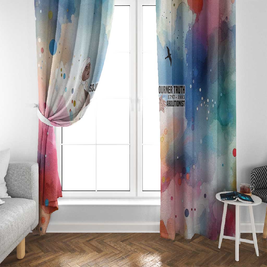 Sojourner Truth Window Curtain I Sell the Shadow - Abolitionist Legacy Watercolor Design - African Pride