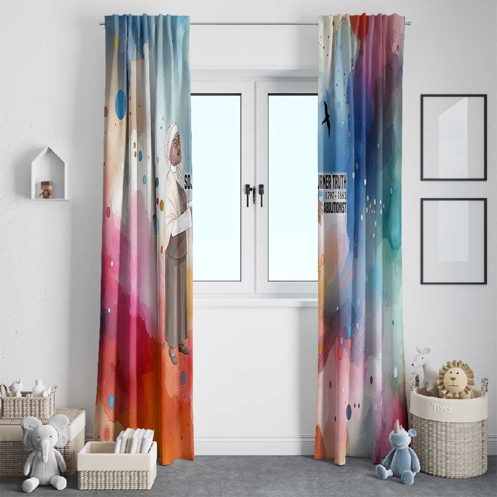Sojourner Truth Window Curtain I Sell the Shadow - Abolitionist Legacy Watercolor Design - African Pride