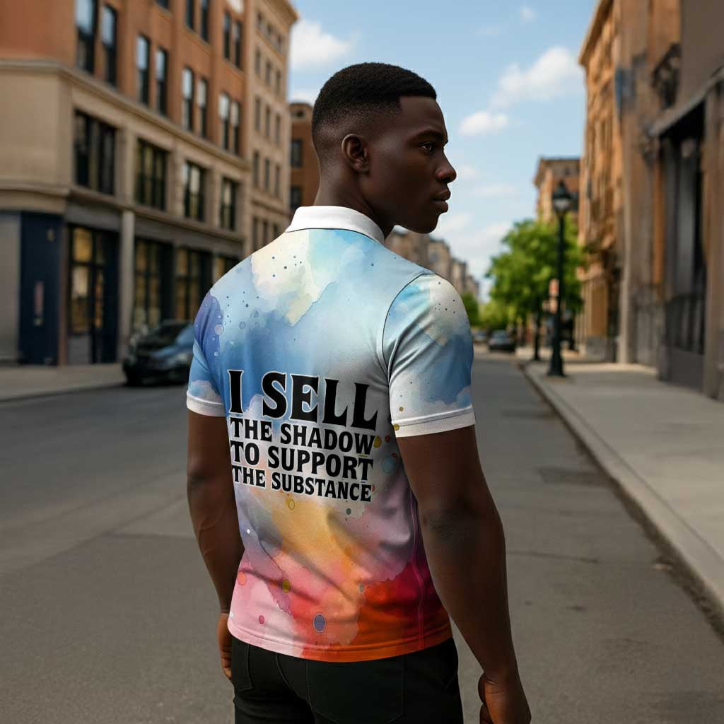Sojourner Truth Zipper Polo Shirt I Sell the Shadow - Abolitionist Legacy Watercolor Design - African Pride