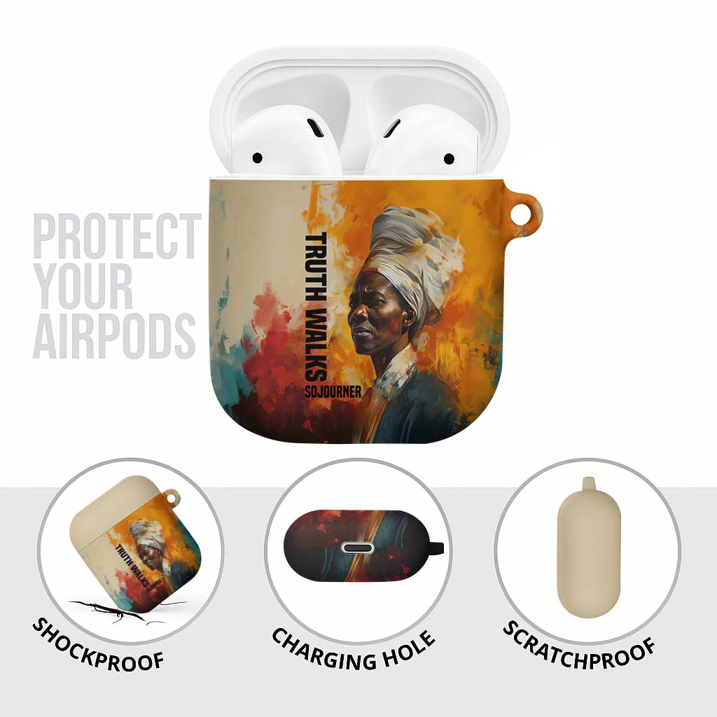 Sojourner Truth AirPods Case Truth Walks - Bold Portrait and Empowerment Design - African Pride