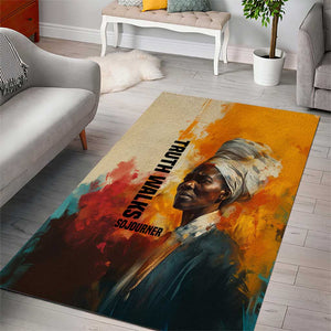 Sojourner Truth Area Rug Truth Walks - Bold Portrait and Empowerment Design - African Pride