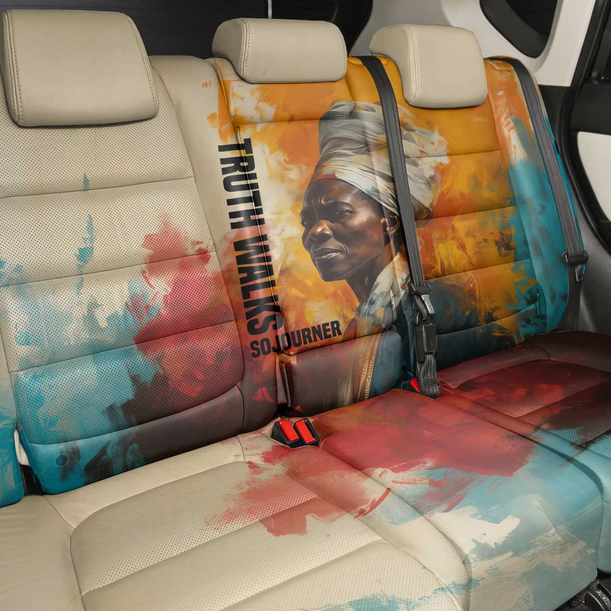 Sojourner Truth Back Car Seat Cover Truth Walks - Bold Portrait and Empowerment Design - African Pride