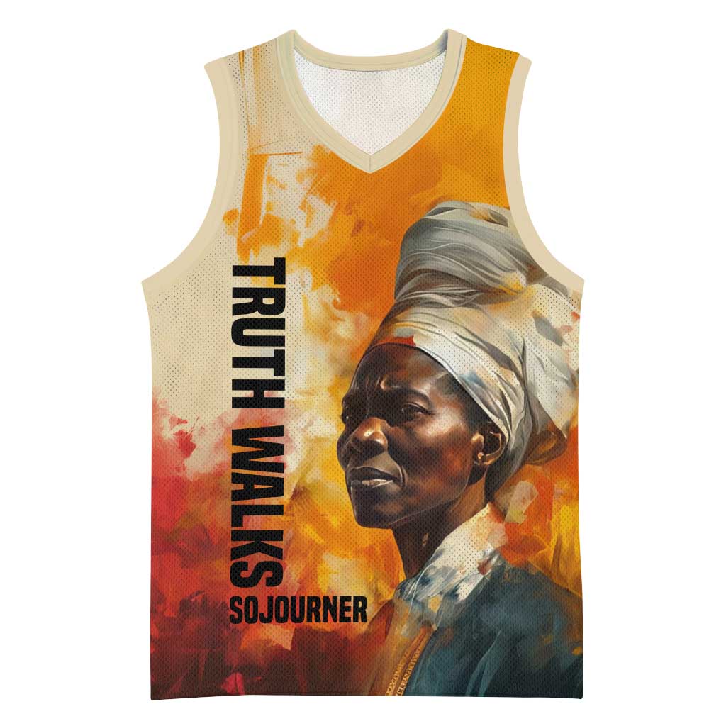 Sojourner Truth Basketball Jersey Truth Walks - Bold Portrait and Empowerment Design - African Pride
