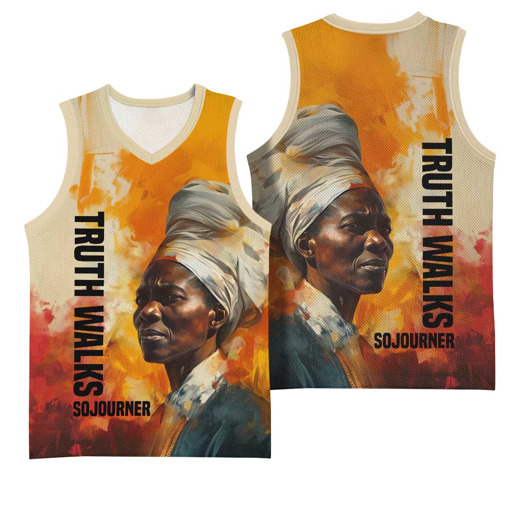 Sojourner Truth Basketball Jersey Truth Walks - Bold Portrait and Empowerment Design - African Pride