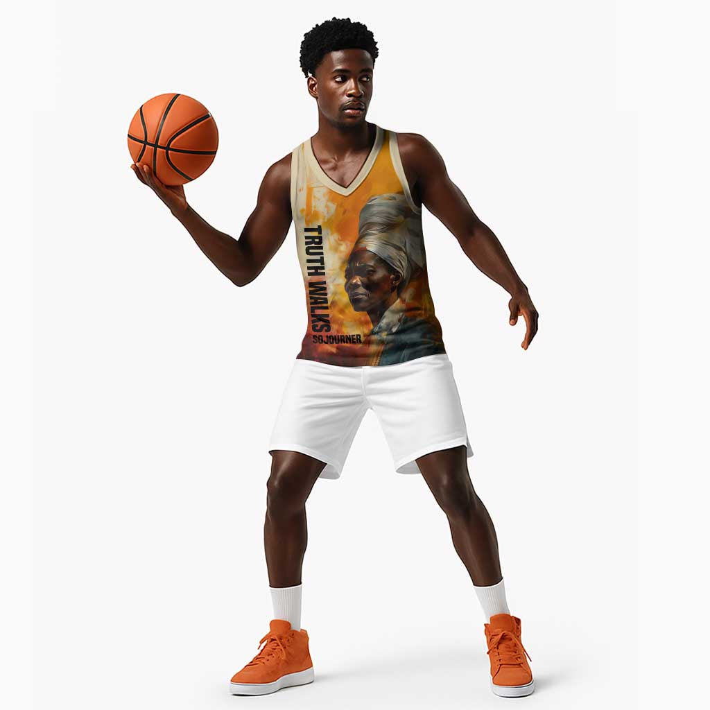 Sojourner Truth Basketball Jersey Truth Walks - Bold Portrait and Empowerment Design - African Pride