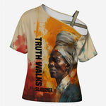 Sojourner Truth Cross Shoulder Shirt Truth Walks - Bold Portrait and Empowerment Design - African Pride