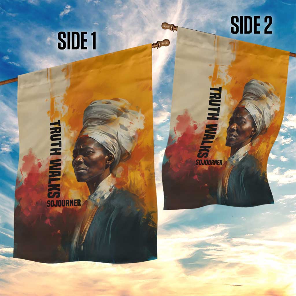Sojourner Truth Garden Flag Truth Walks - Bold Portrait and Empowerment Design - African Pride