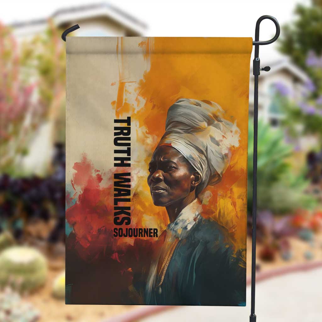 Sojourner Truth Garden Flag Truth Walks - Bold Portrait and Empowerment Design - African Pride