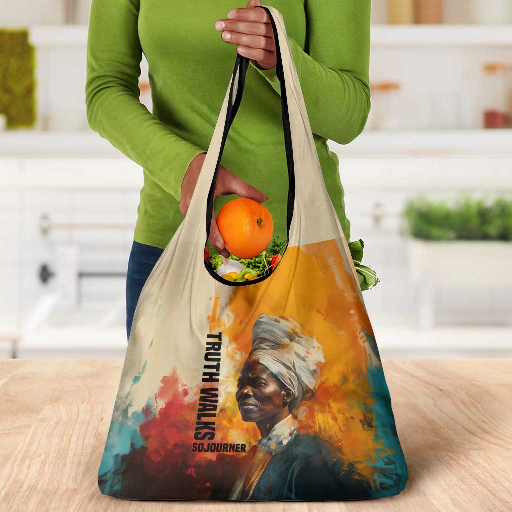 Sojourner Truth Grocery Bag Truth Walks - Bold Portrait and Empowerment Design - African Pride
