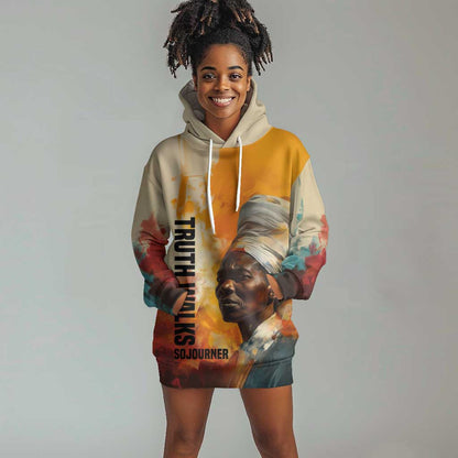 Sojourner Truth Hoodie Dress Truth Walks - Bold Portrait and Empowerment Design - African Pride