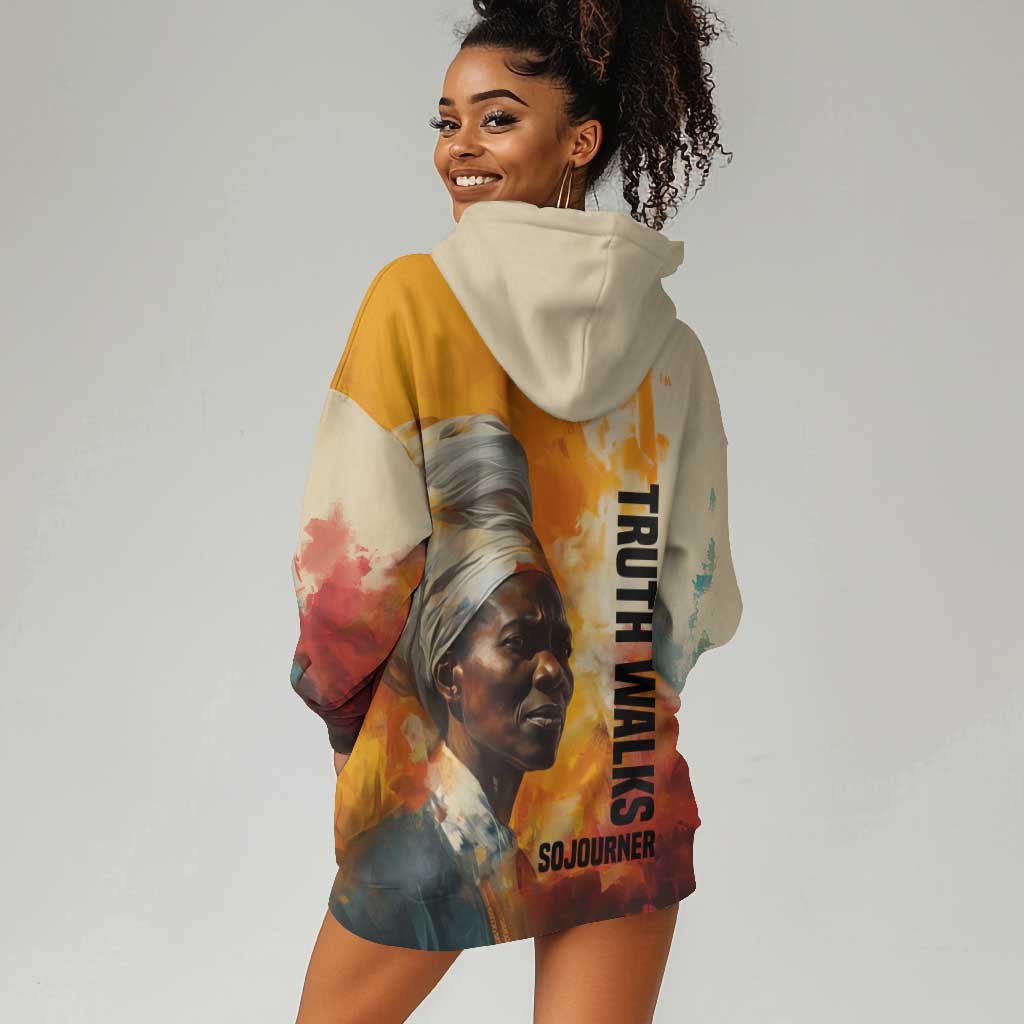 Sojourner Truth Hoodie Dress Truth Walks - Bold Portrait and Empowerment Design - African Pride