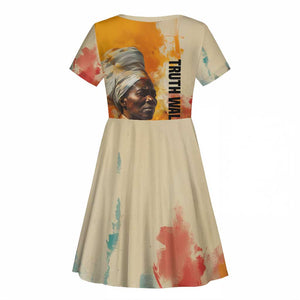 Sojourner Truth Kid Short Sleeve Dress Truth Walks - Bold Portrait and Empowerment Design TS04