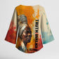 Sojourner Truth Kimono Sleeve Blouse Truth Walks - Bold Portrait and Empowerment Design - African Pride