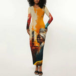 Sojourner Truth Long Sleeve Bodycon Dress Truth Walks - Bold Portrait and Empowerment Design - African Pride