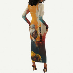 Sojourner Truth Long Sleeve Bodycon Dress Truth Walks - Bold Portrait and Empowerment Design - African Pride