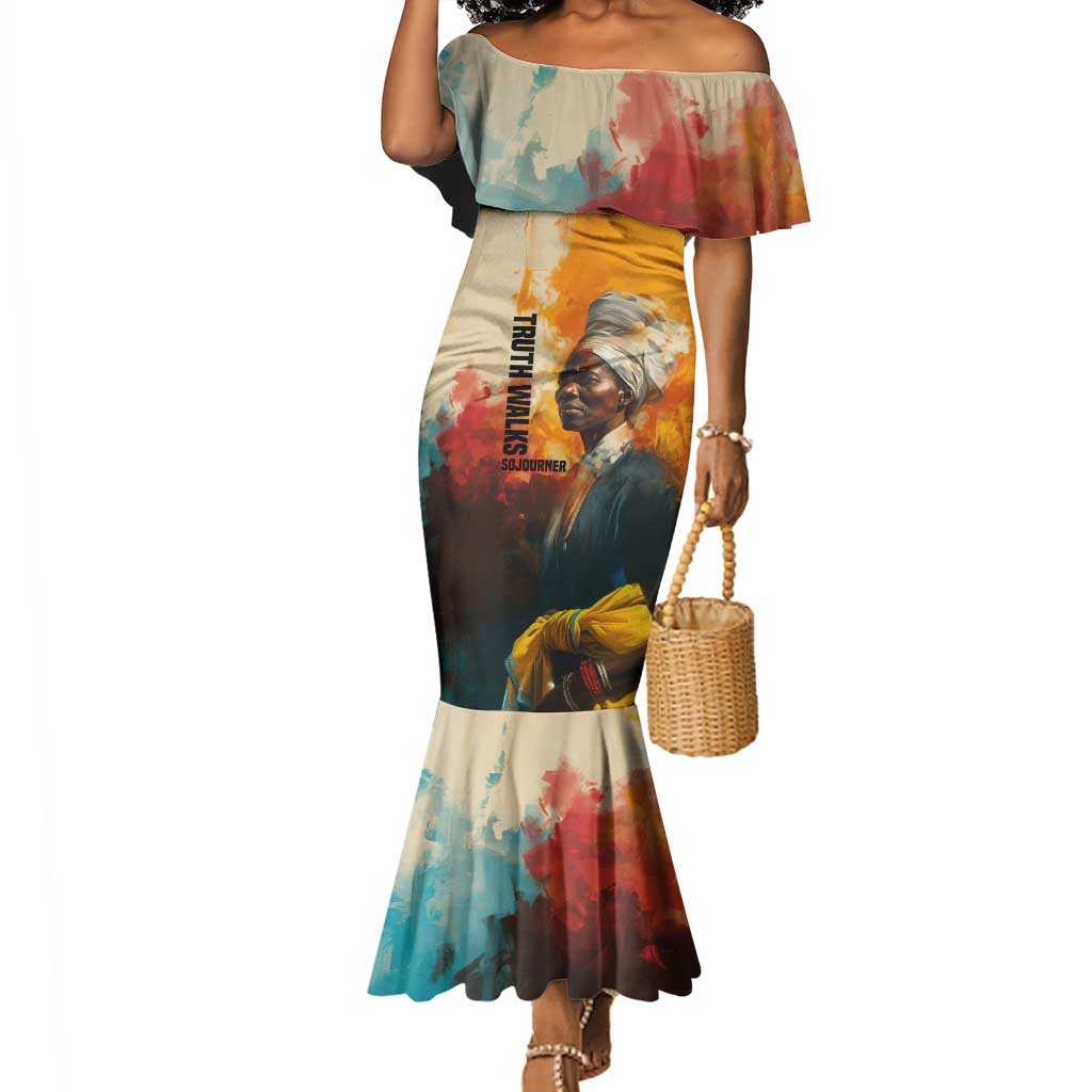 Sojourner Truth Mermaid Dress Truth Walks - Bold Portrait and Empowerment Design - African Pride