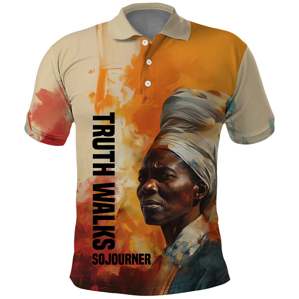 Sojourner Truth Polo Shirt Truth Walks - Bold Portrait and Empowerment Design TS04