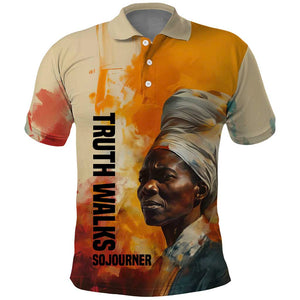 Sojourner Truth Polo Shirt Truth Walks - Bold Portrait and Empowerment Design TS04
