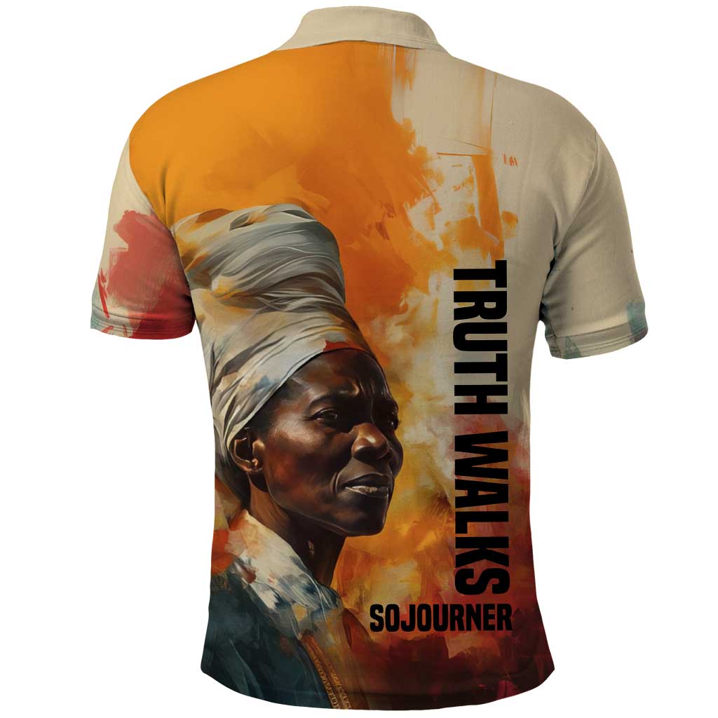 Sojourner Truth Polo Shirt Truth Walks - Bold Portrait and Empowerment Design TS04