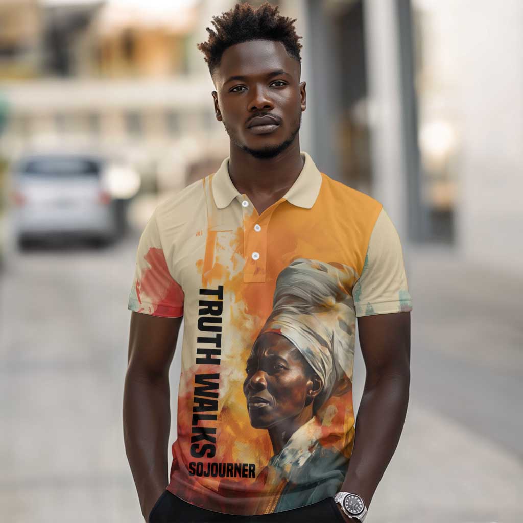 Sojourner Truth Polo Shirt Truth Walks - Bold Portrait and Empowerment Design TS04