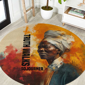 Sojourner Truth Round Carpet Truth Walks - Bold Portrait and Empowerment Design - African Pride