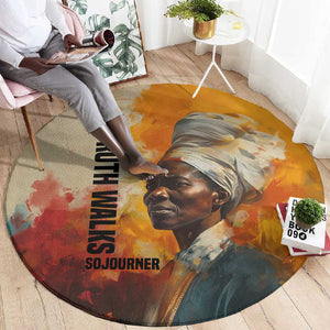 Sojourner Truth Round Carpet Truth Walks - Bold Portrait and Empowerment Design - African Pride