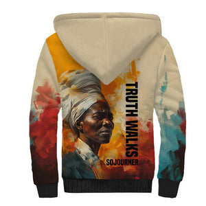 Sojourner Truth Sherpa Hoodie Truth Walks - Bold Portrait and Empowerment Design - African Pride