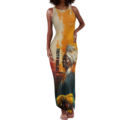 Sojourner Truth Tank Maxi Dress Truth Walks - Bold Portrait and Empowerment Design - African Pride